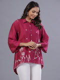 Juniper Women Fuchsia Chanderi Embroidered Clothing Set | Grocsy