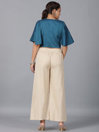 Juniper Women Blue Rayon Embroidered Clothing Set | Grocsy
