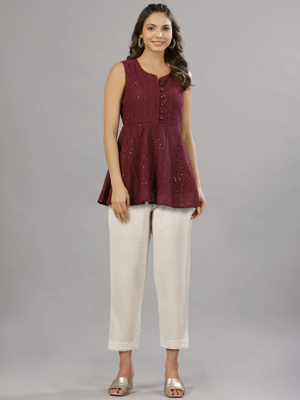 Juniper Woemen Natural Rayon Flex Solid Pants | Grocsy