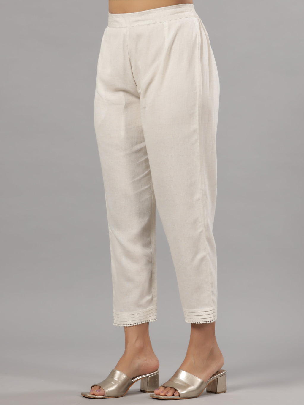 Juniper Woemen Natural Rayon Flex Solid Pants | Grocsy