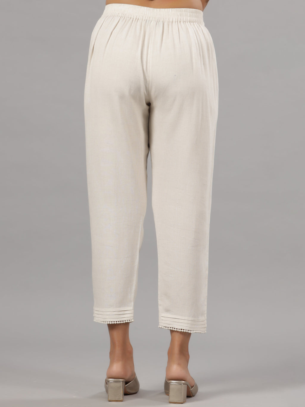 Juniper Woemen Natural Rayon Flex Solid Pants | Grocsy