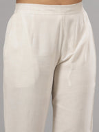 Juniper Natural Solid Liva Rayon Pant With Lace | Grocsy