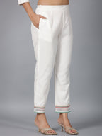 Juniper Women Off-White Seer Sucker Embroidered Clothing Set | Grocsy