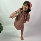 ArthLife Chestunt Brown Raglon Dress | Grocsy
