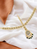Tehzeeb Creations Traditional Designer Kundan Stone Green Meenakari Choker Bridal Set | Grocsy