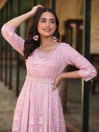Juniper Women Pink Rayon Staple Printed Maxi Dress | Grocsy