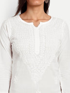 ADA Floral Embroidered Chikankari Kurta | Grocsy