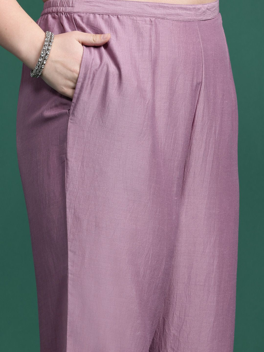 Indo Era Plus Size Floral Embroidered Thread Work Kurta With Trousers & Dupatta | Grocsy