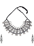 Cardinal Oxidised Silver-Plated Stone-Studded & Beaded Jewellery Set | Grocsy