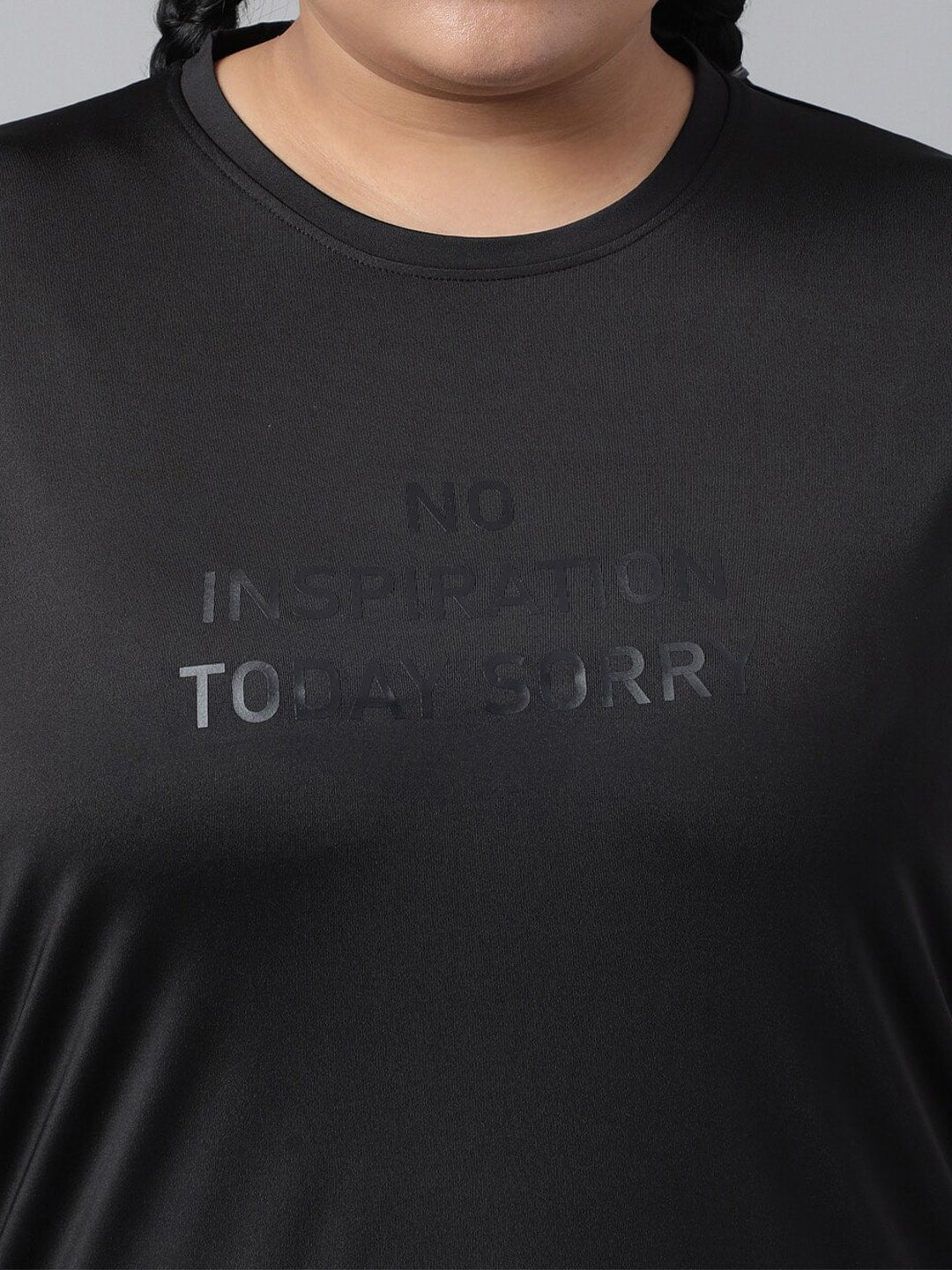 MKH Plus Size Typography Printed Dri-FIT Relaxed Fit Drop-Shoulder Sleeves Gym T-shirt | Grocsy