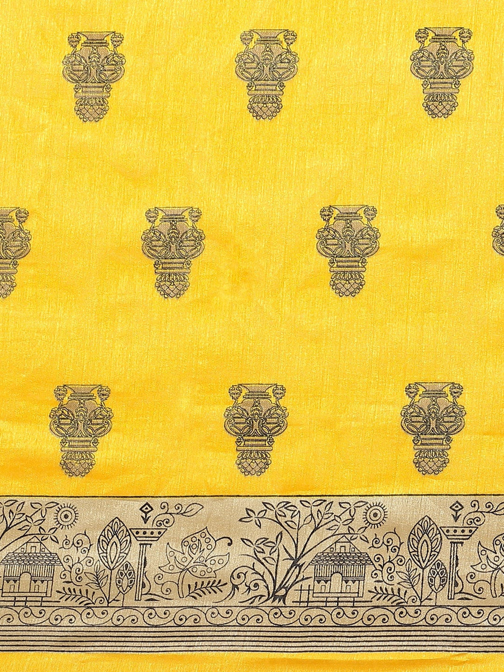 Saree Mall Yellow & Beige Printed Saree | Grocsy