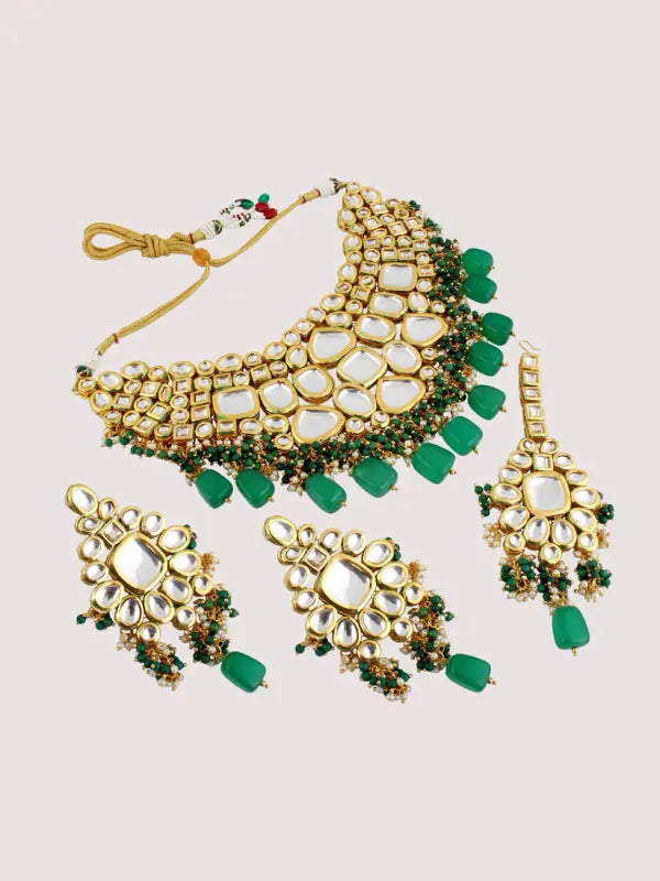 Tehzeeb Creations Kundan Bridal Set for Women & Girls | Grocsy