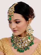 Tehzeeb Creations Kundan Bridal Set for Women & Girls | Grocsy