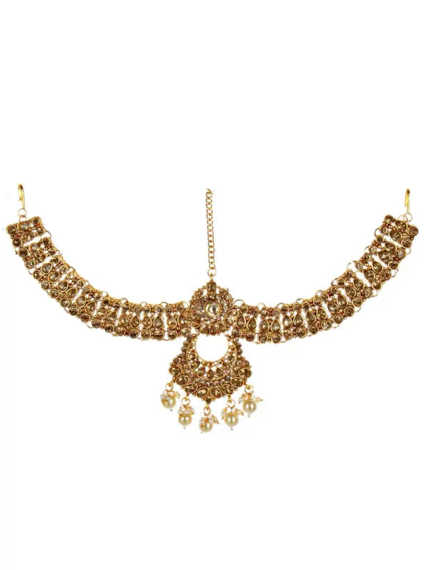 Tehzeeb Creations Traditional Stone Bridal Set 7 Pcs. For Girls & Women | Grocsy