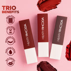 Hilary Rhoda Matte Lipstick Pack Of 3 - Nude-Mood Trio 02 | Grocsy