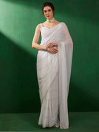 Sangria Embellished Beads & Stones Pure Georgette Saree | Grocsy