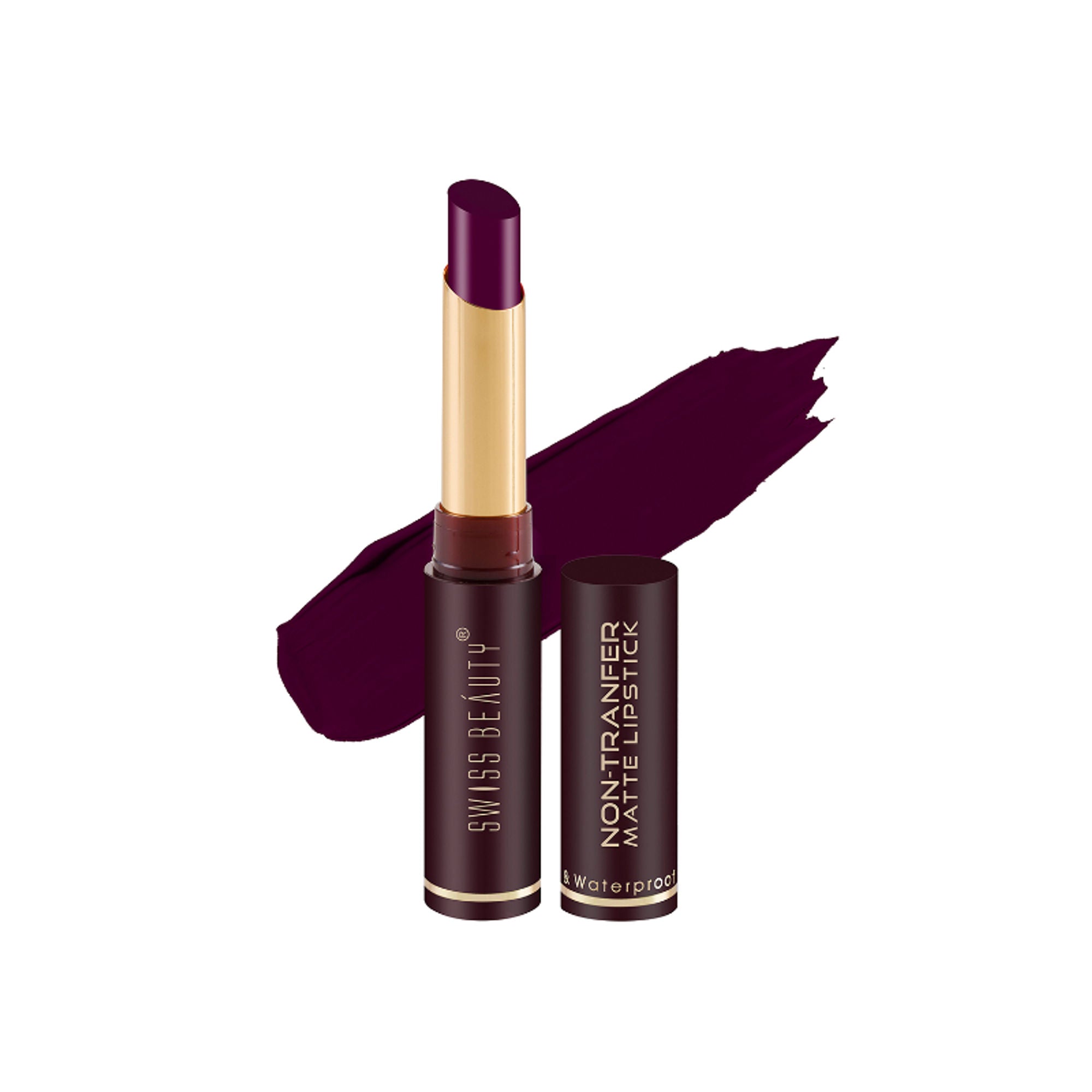 Swiss Beauty Non-Transfer Matte Lipstick - 6 Plum House | Grocsy