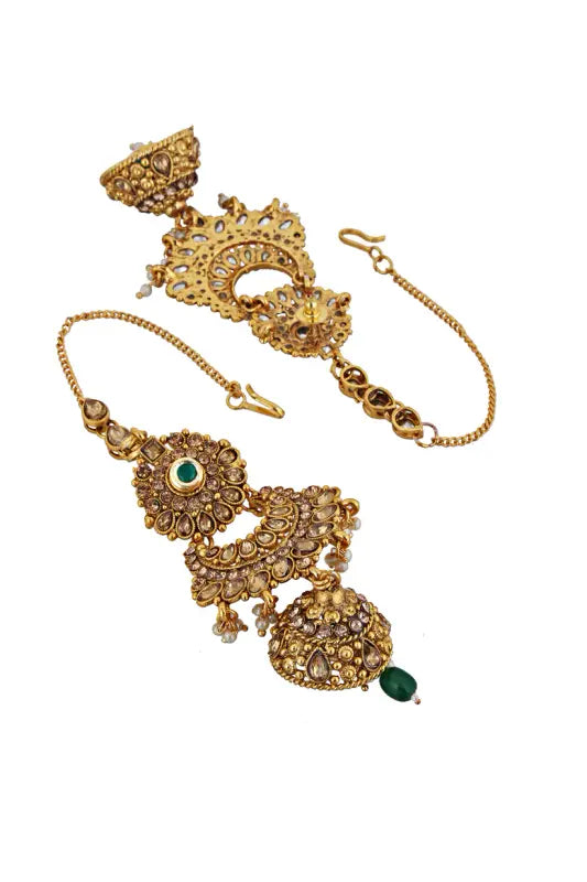 Tehzeeb Creations Traditional Stone Bridal Set 7 Pcs. For Girls & Women | Grocsy