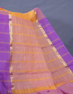 Dual Shade of Orange And Purple Pure Mangalgiri Cotton By Gayathri Reddy Designer Studio | Grocsy