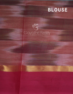 Dual Shades of Mango Green And Mustard Mangalagiri Ikkat Cotton Saree By Gayathri Reddy Designer Studio | Grocsy