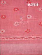 Peach Coloured Block Print Semi Chanderi Saree By Gayathri Reddy Designer Studio | Grocsy