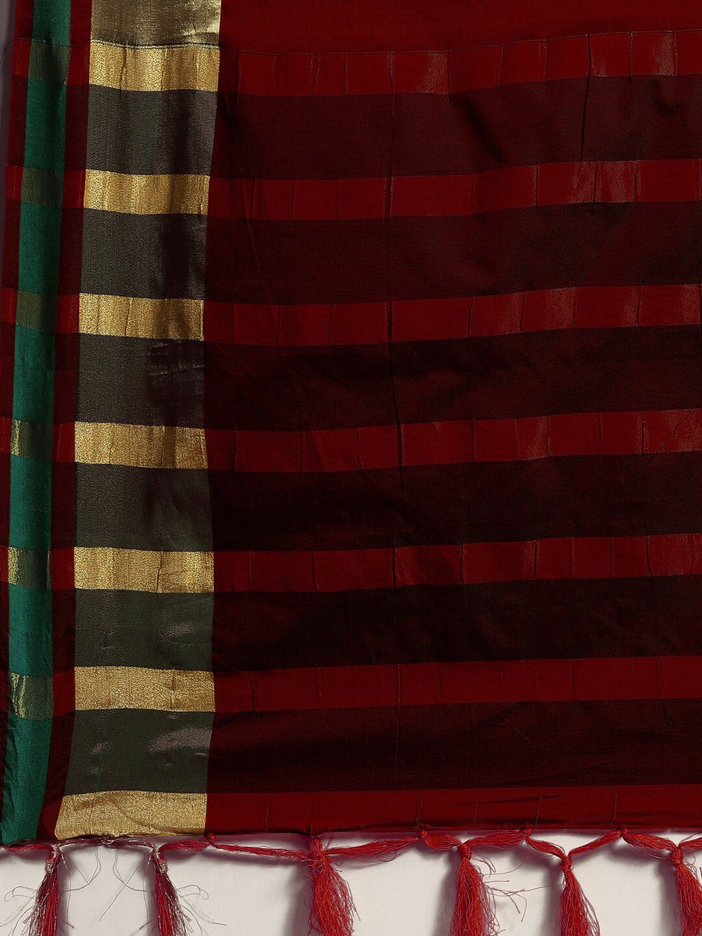 Saree Mall Maroon & Gold-Toned Zari Silk Blend Uppada Sarees | Grocsy