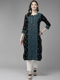 ADA Women Floral Embroidered Cotton Chikankari Kurta | Grocsy