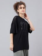 MKH Typography Printed Relaxed Fit Sheer Dri-FIT T-shirt | Grocsy