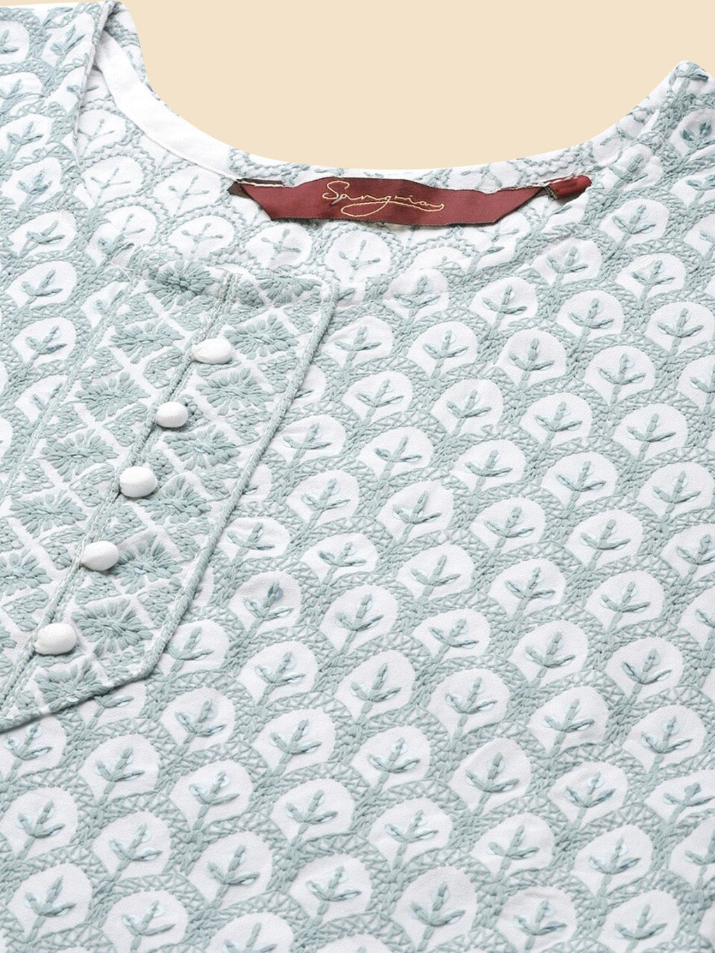 Sangria Floral Embroidered Straight Regular Kurta | Grocsy
