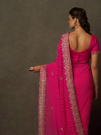 Saree Mall Bandhani Embroidered Pure Georgette Bandhani Sarees | Grocsy