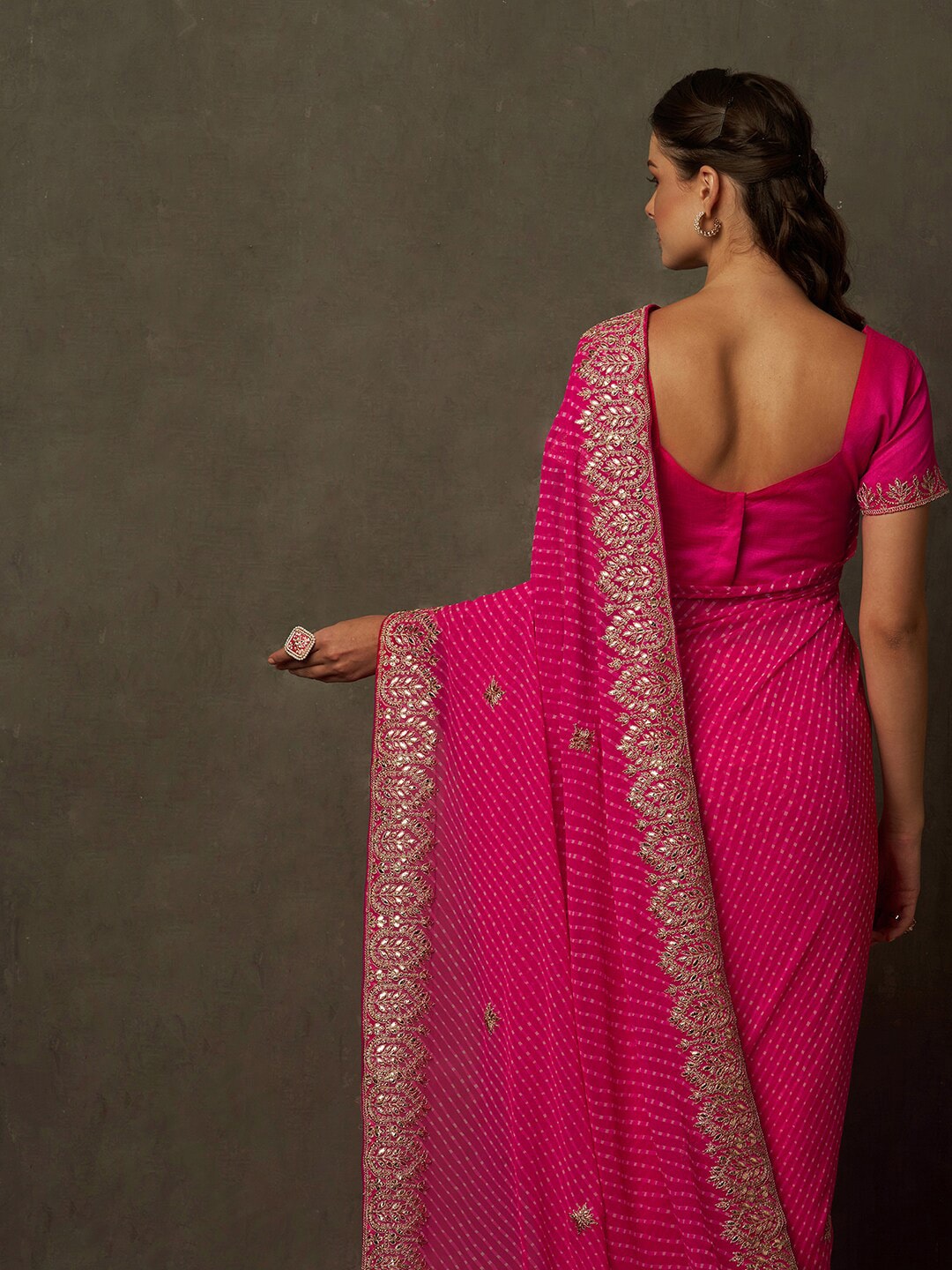 Saree Mall Bandhani Embroidered Pure Georgette Bandhani Sarees | Grocsy