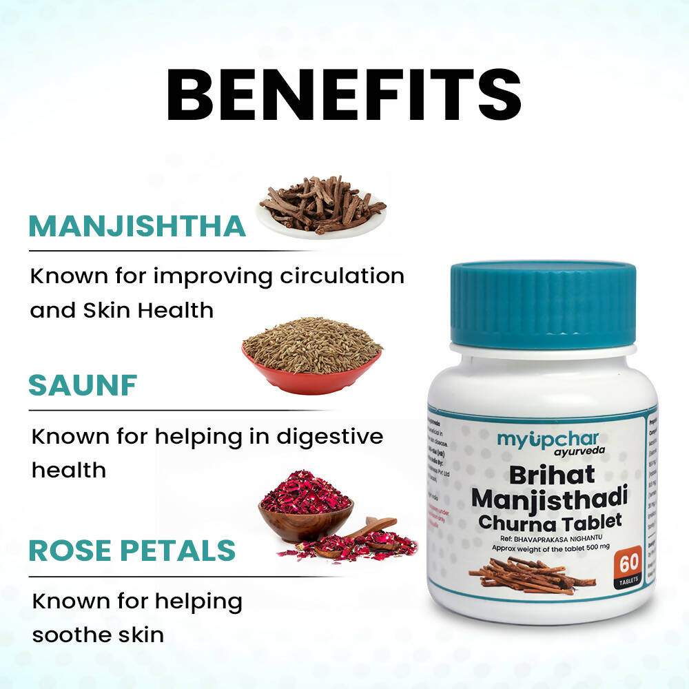 myUpchar Ayurveda Brihat Manjisthadi Churna Tablets | Grocsy