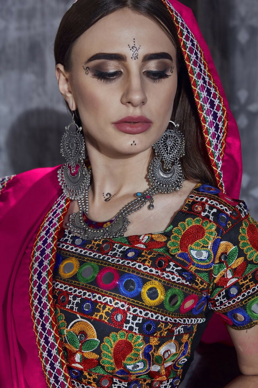 AI Fashion Black Art Silk Designer Navratri Lehenga Choli Collection | Grocsy