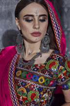 AI Fashion Black Art Silk Designer Navratri Lehenga Choli Collection | Grocsy