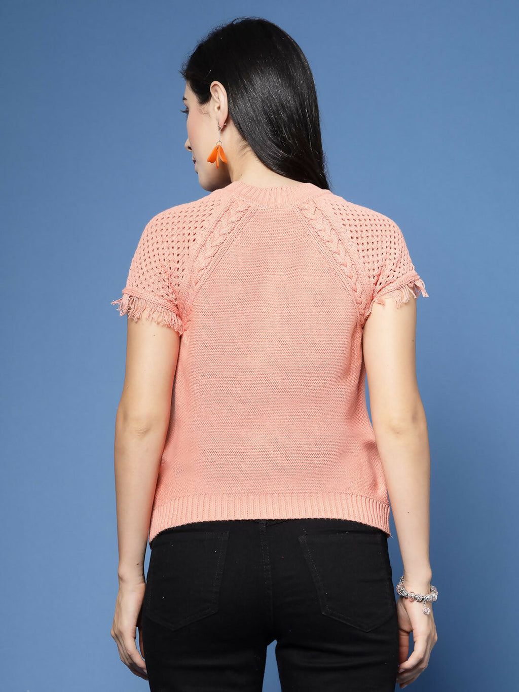 Women Winter Peach Cotton Pullover - Wool Trees | Grocsy