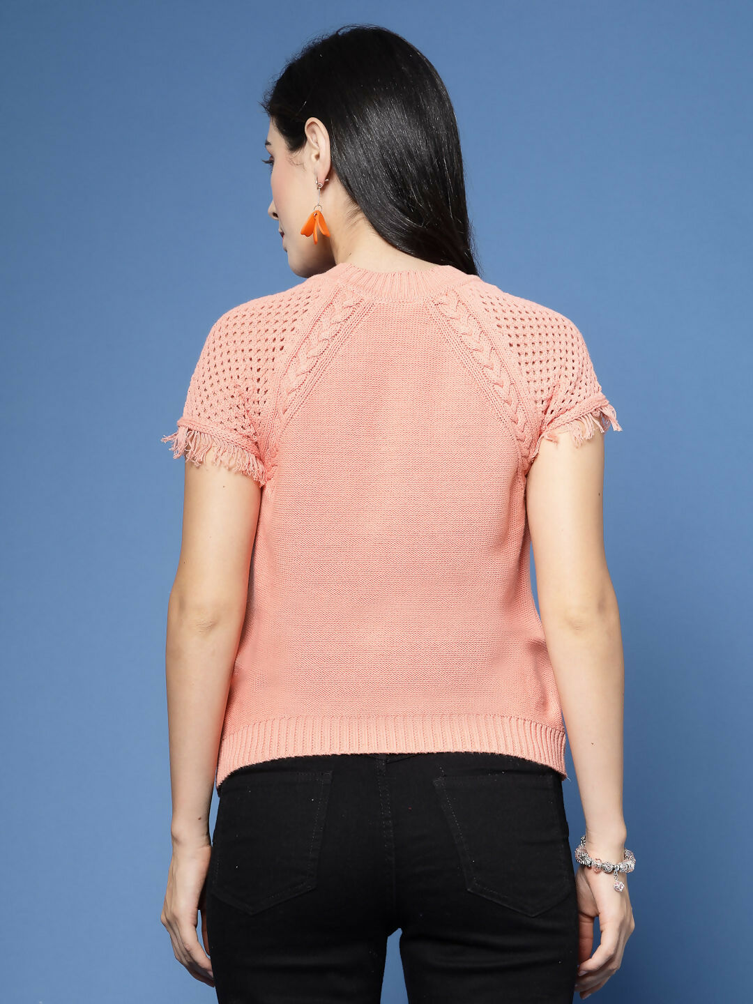 Women Winter Peach Cotton Pullover - Wool Trees | Grocsy