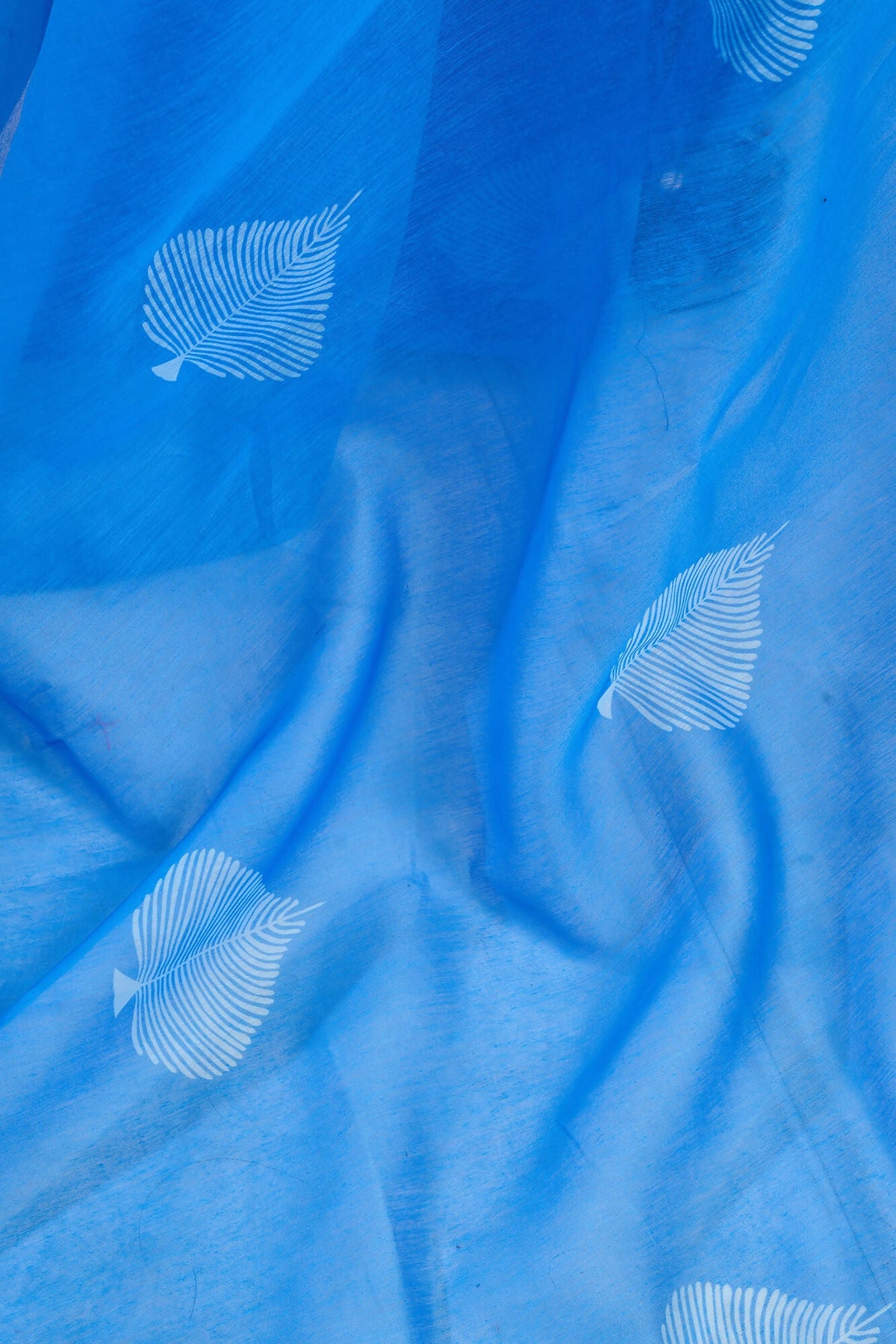 Vastranavya Blue Digital Printed Linen Ready To Wear Designer Saree with Unstitched Blouse | Grocsy