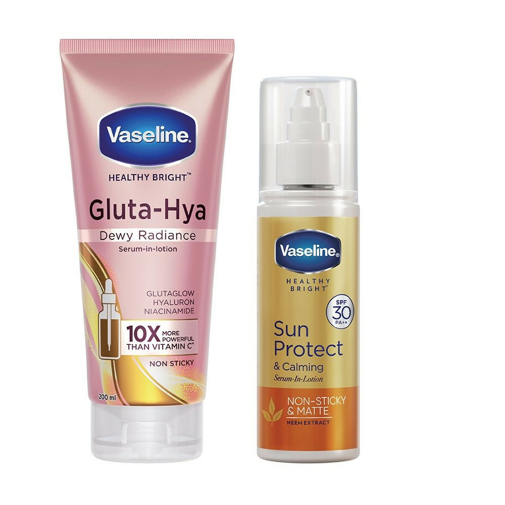 Vaseline Gluta Hya + Sun Protect Combo | Grocsy