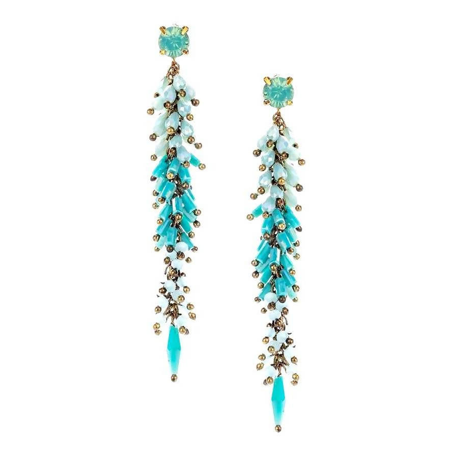 Bling Accessories Handmade Crystallized Long Earrings | Grocsy
