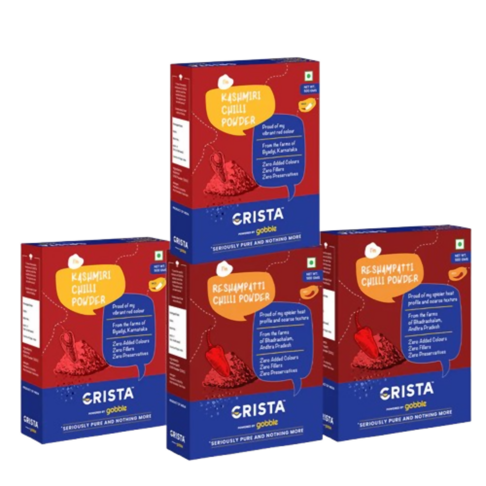 Crista Spices Kashmiri Chilli Powder and Reshampatti Chilli Powder | Grocsy