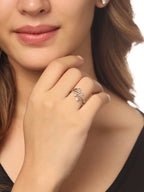 NVR Women's Stylish Latest Silver Plated Ring With Ad Stones | Grocsy