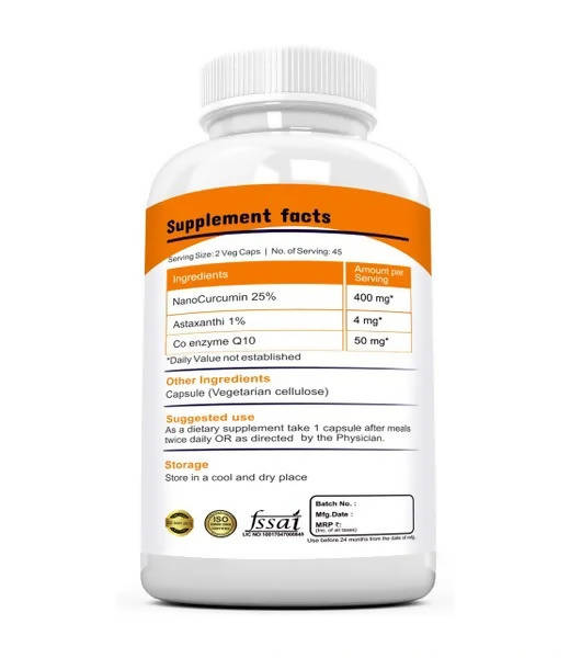 Ramini Bio Nutrition Nano Curcumin With Astaxanthin Veg Capsules | Grocsy