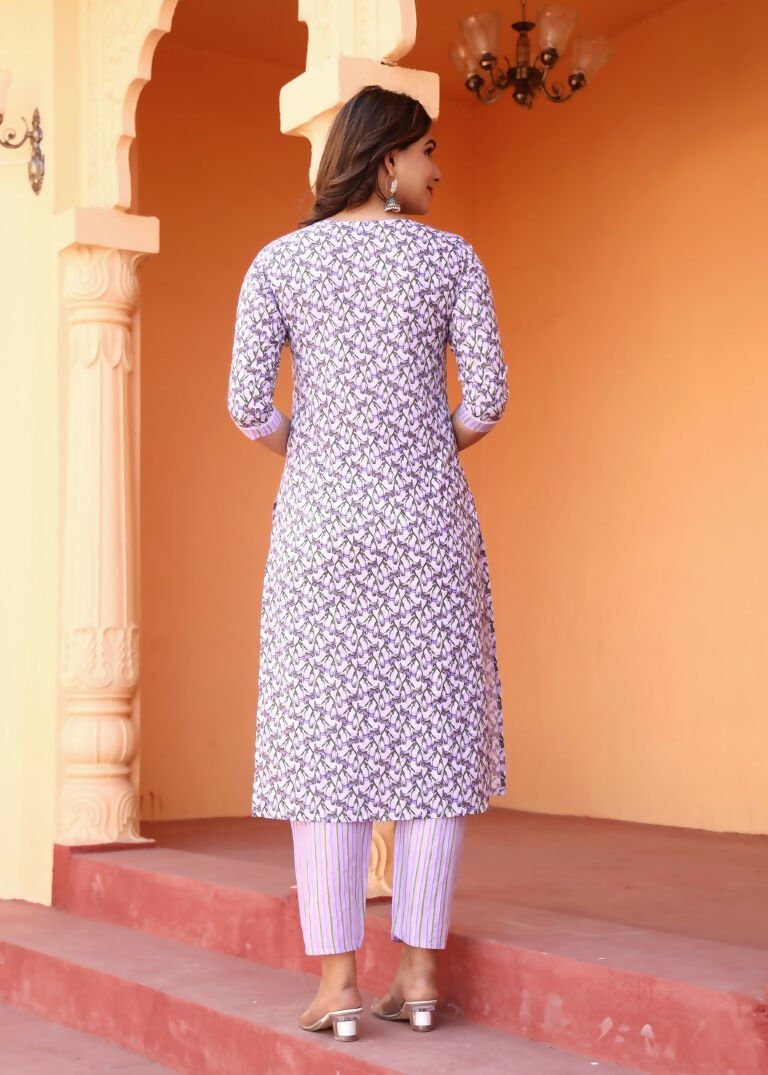 Alvano Printed Straight Kurti with Pant and Dupatta Set for Womens's and Girls Rayon | Grocsy