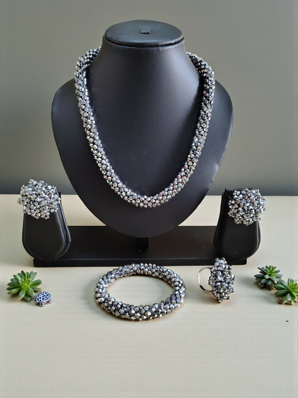 Inhanns Rangshine 4-In-1 Crystal Glam Set - Handmade - Silver | Grocsy