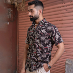 Miravan Men's Multi Colour Floral Printed Half Sleeve Slim Fit shirt | Grocsy