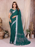 Anaita Green Weaving Linen Cotton Saree With Blouse | Grocsy