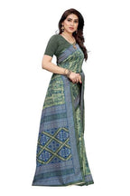 Vamika Printed Green Crepe Silk Saree (ICE GREEN) | Grocsy