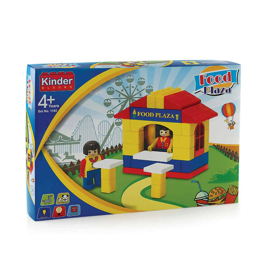 Peacock Learning & Educational Building Interlocking Blocks Set For Kids - Food Plaza | Grocsy