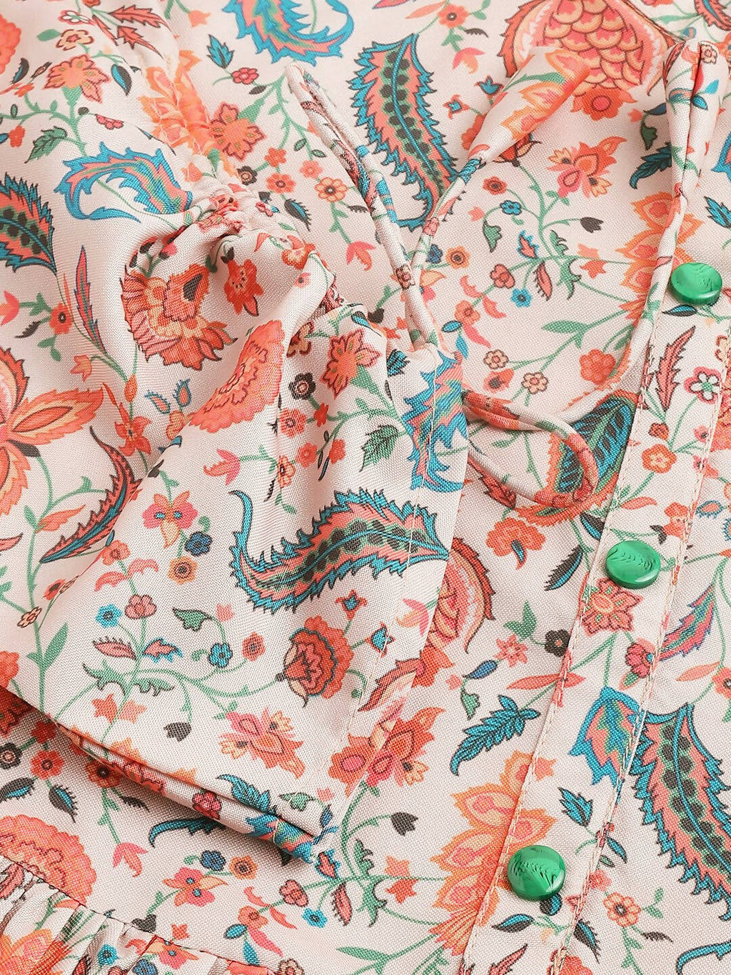 Orange Poly Rayon Digital Printed A-line Top - Tarini | Grocsy