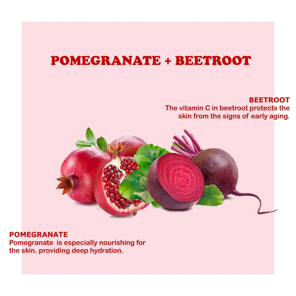 Kimayra Pomegranate + Beetroot Face Pack Powder For Brighter Skin Tone, Helps In Anti – Ageing & Natural Pink Blush | Grocsy